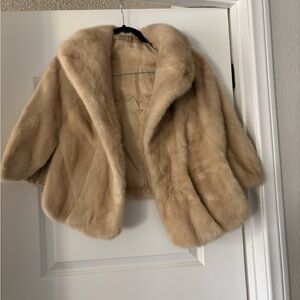 Vintage Tan Fur Capelet
